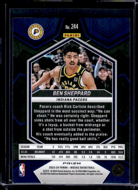 2023-24 Panini Mosaic #244 Ben Sheppard Green