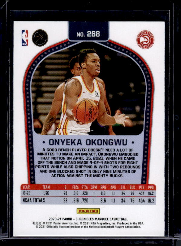 2020-21 Panini Chronicles #268 Onyeka Okongwu Pink