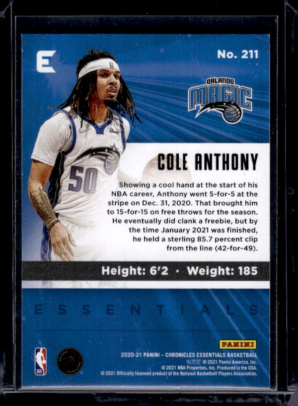 2020-21 Panini Chronicles #211 Cole Anthony