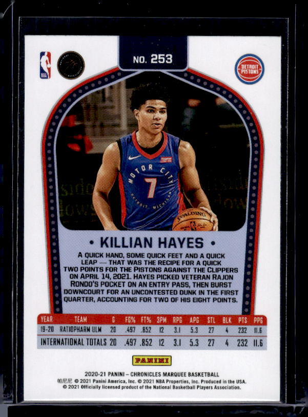 2020-21 Panini Chronicles #253 Killian Hayes