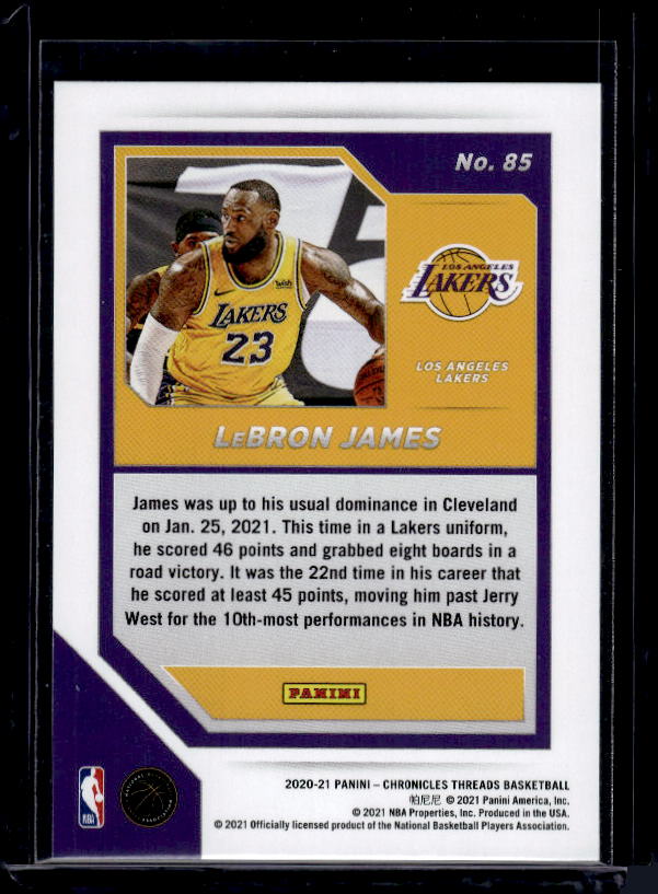 2020-21 Panini Chronicles #85 LeBron James Pink