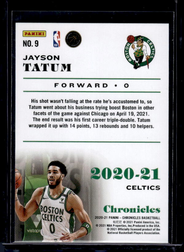 2020-21 Panini Chronicles #9 Jayson Tatum Pink