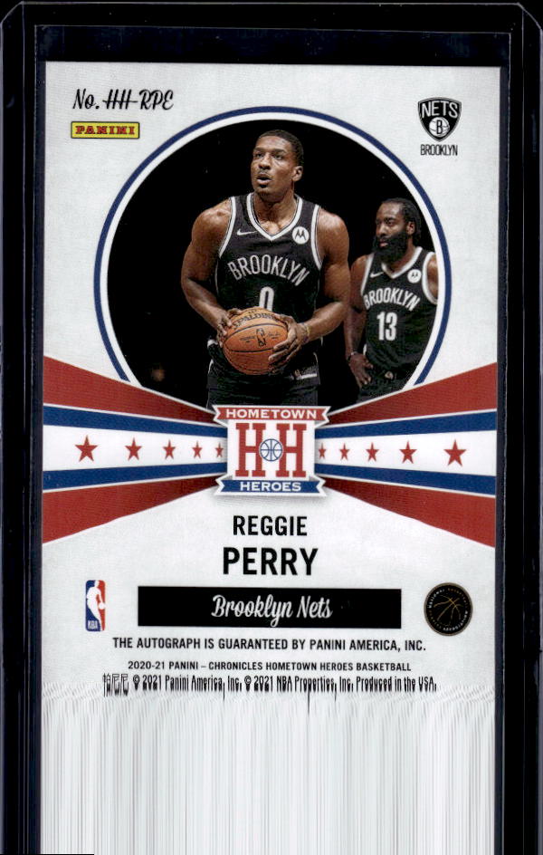 2020-21 Panini Chronicles #HH-RPE Reggie Perry HH Rookie Auto Red