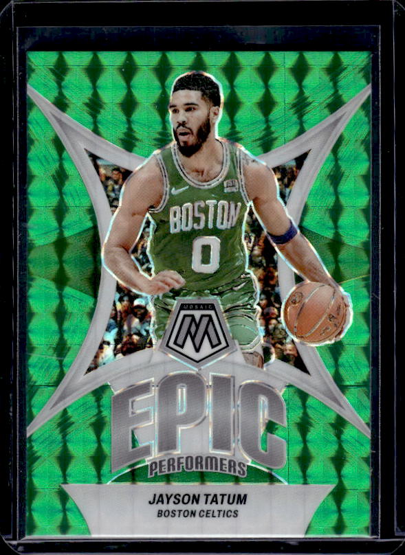 2023-24 Panini Mosaic #3 Jayson Tatum Elevate Mosaic Green