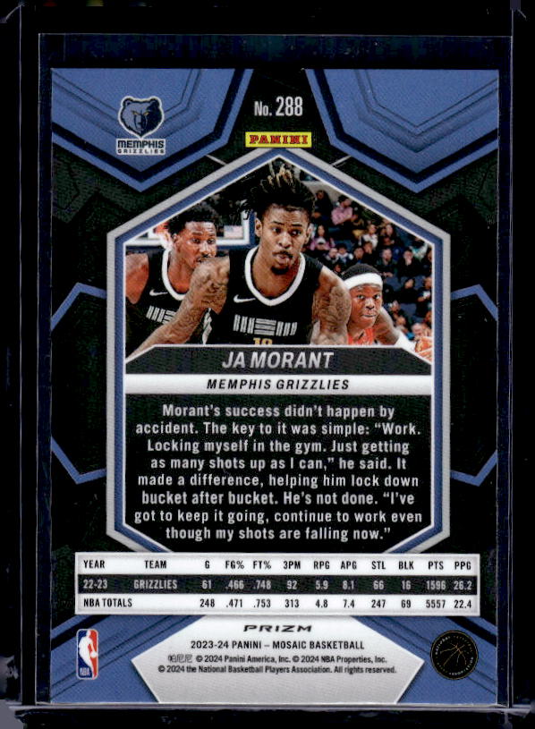 2023-24 Panini Mosaic #288 Ja Morant Green