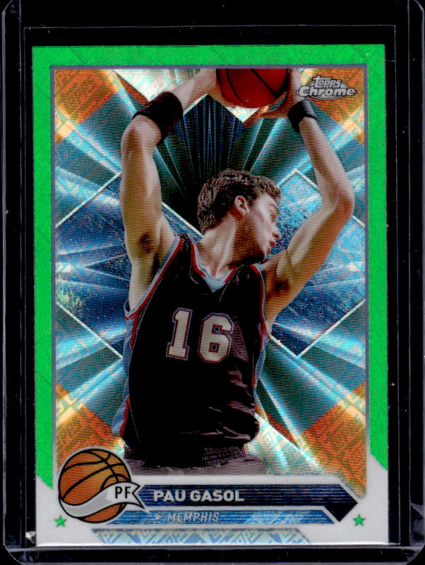 2023-24 Topps Chrome #179 Pau Gasol Green Logo Refractors