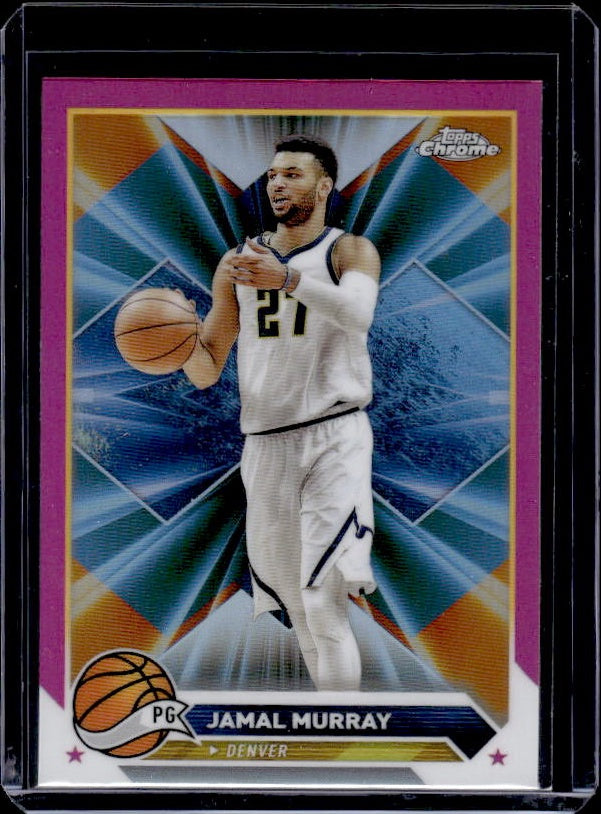 2023-24 Topps Chrome #128 Jamal Murray Pink Basketball Refractors