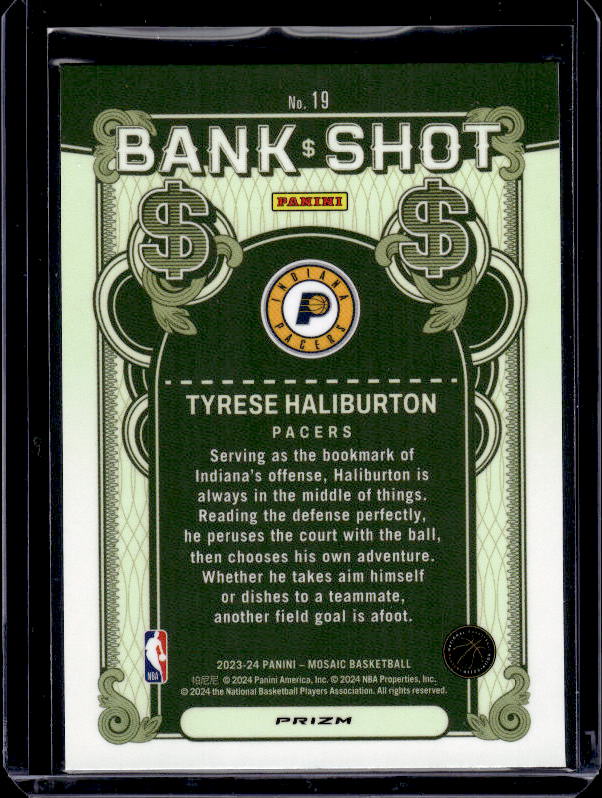 2023-24 Panini Mosaic #19 Tyrese Haliburton Bank Shot Mosaic