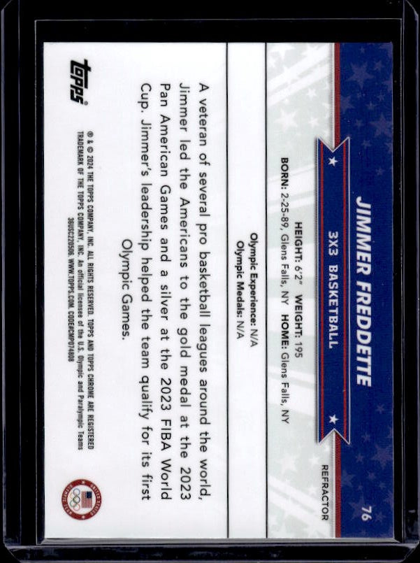 2024 Topps Chrome U.S. Olympics & Paralympic Hopefuls #76 Jimmer Fredette holo