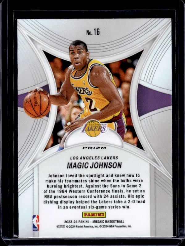 2023-24 Panini Mosaic #16 Magic Johnson Epic Performers Mosaic