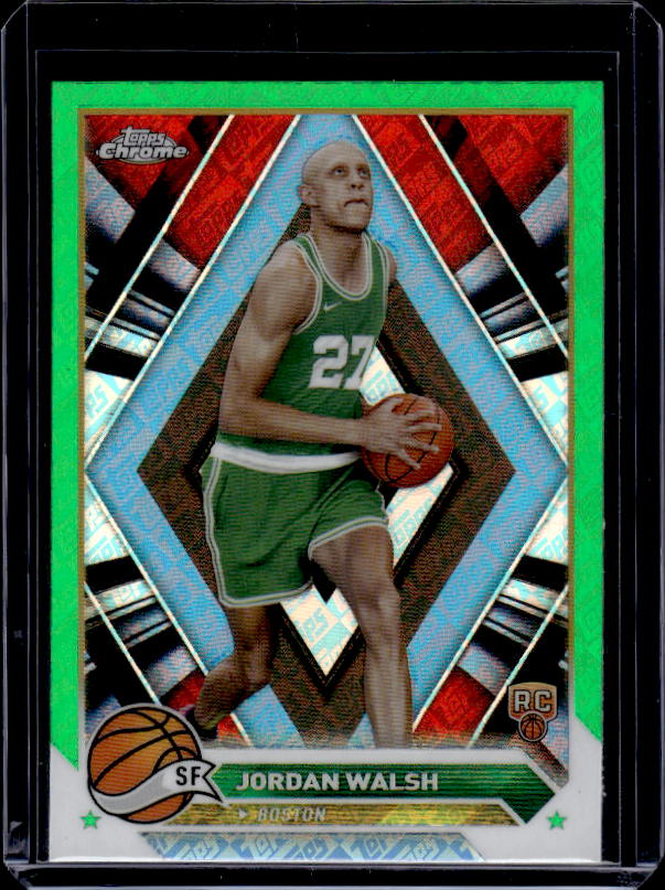 2023-24 Topps Chrome #189 Jordan Walsh Green Logo Refractors