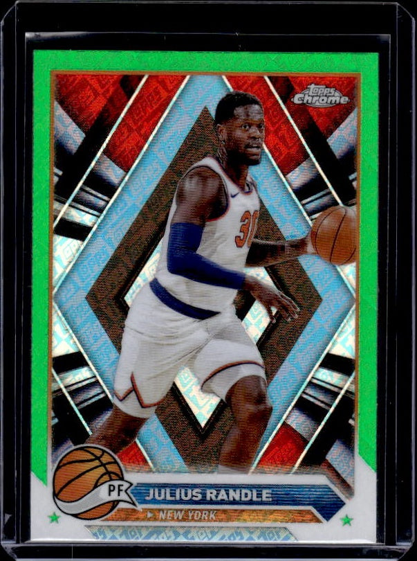 2023-24 Topps Chrome #129 Julius Randle Green Logo Refractors