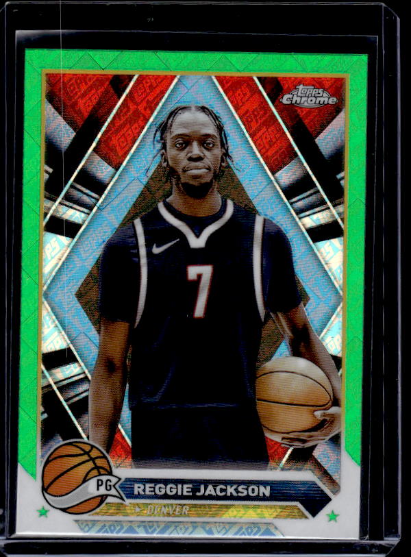 2023-24 Topps Chrome #168 Reggie Jackson Green Logo Refractors