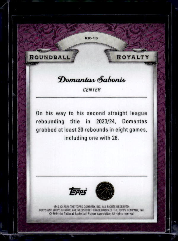 2023-24 Topps Chrome #RR-13 Domantas Sabonis Roundball Royalty