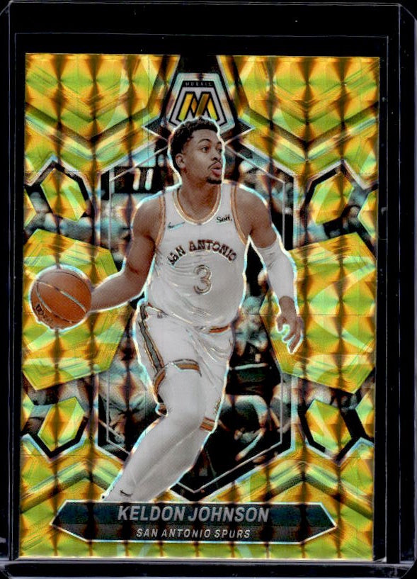 2023-24 Panini Mosaic #119 Keldon Johnson Reactive Yellow