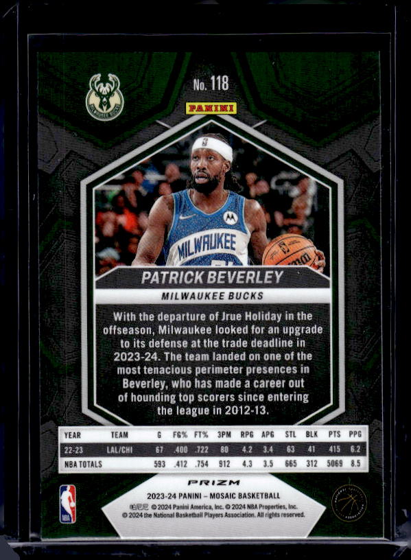 2023-24 Panini Mosaic #118 Patrick Beverley Reactive Yellow