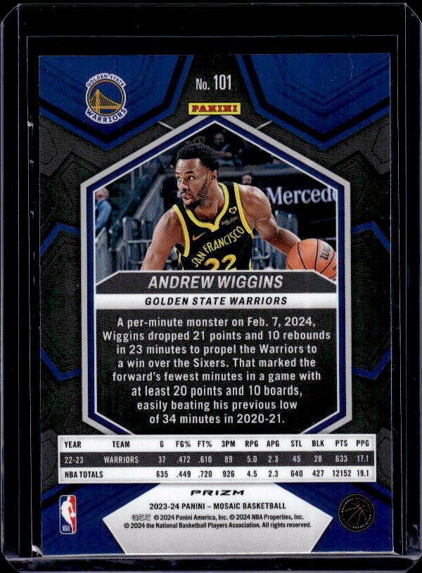 2023-24 Panini Mosaic #101 Andrew Wiggins Green