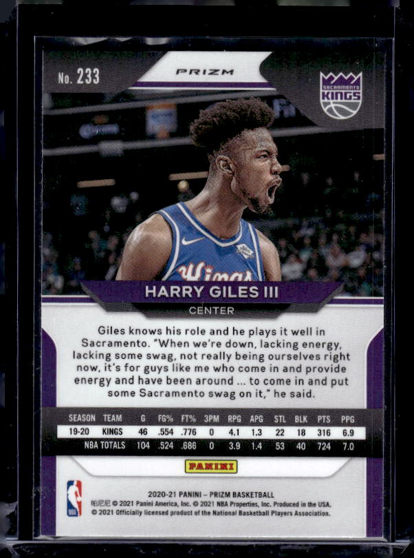 2020-21 Panini Prizm #233 Harry Giles III Purple Wave Prizms