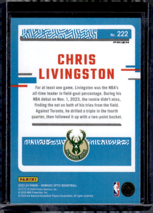 2023-24 Donruss Optic #222 Chris Livingston Hyper Pink