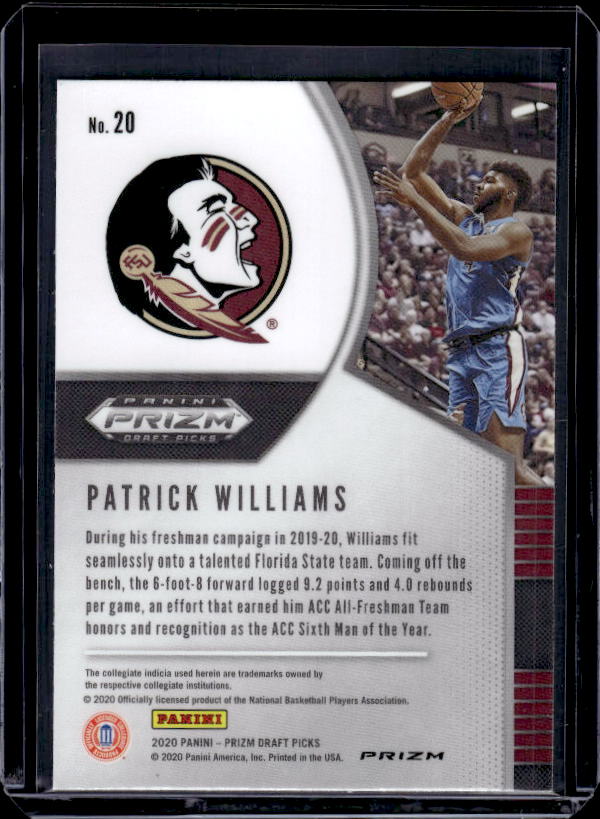 2020 Panini Prizm Draft Picks Collegiate #20 Patrick Williams Pink Ice