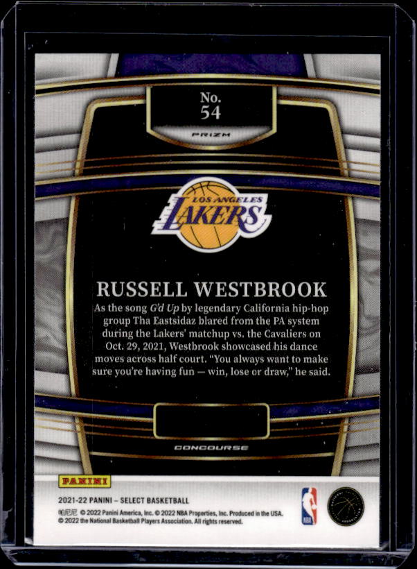 2021-22 Panini Select #54 Russell Westbrook Blue Prizms