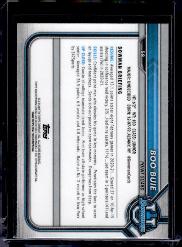 2021-22 Bowman University #58 Boo Buie Pink