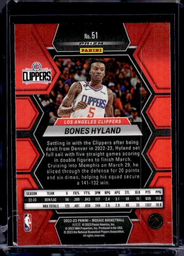 2022-23 Panini Mosaic #51 Bones Hyland Green