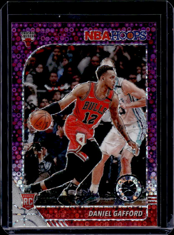 2019-20 Hoops Premium Stock #243 Daniel Gafford Prizms Purple Disco