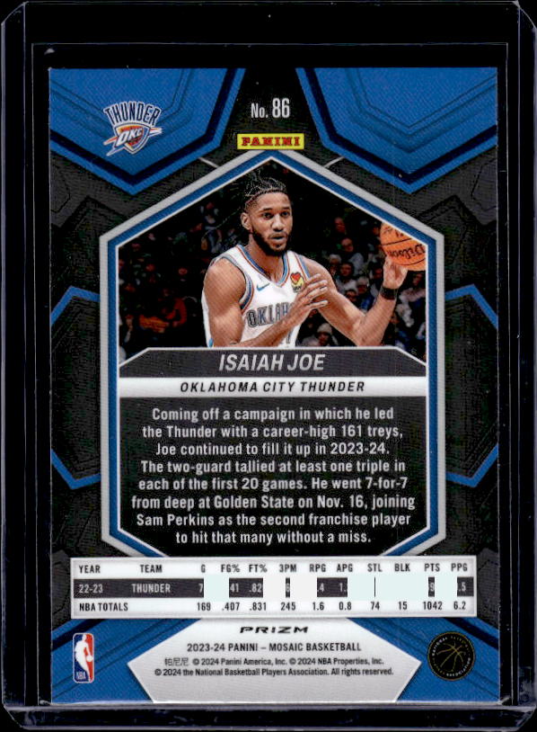 2023-24 Panini Mosaic #86 Isaiah Joe Silver