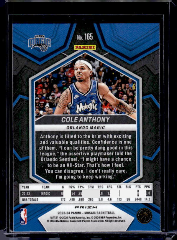 2023-24 Panini Mosaic #165 Cole Anthony Silver