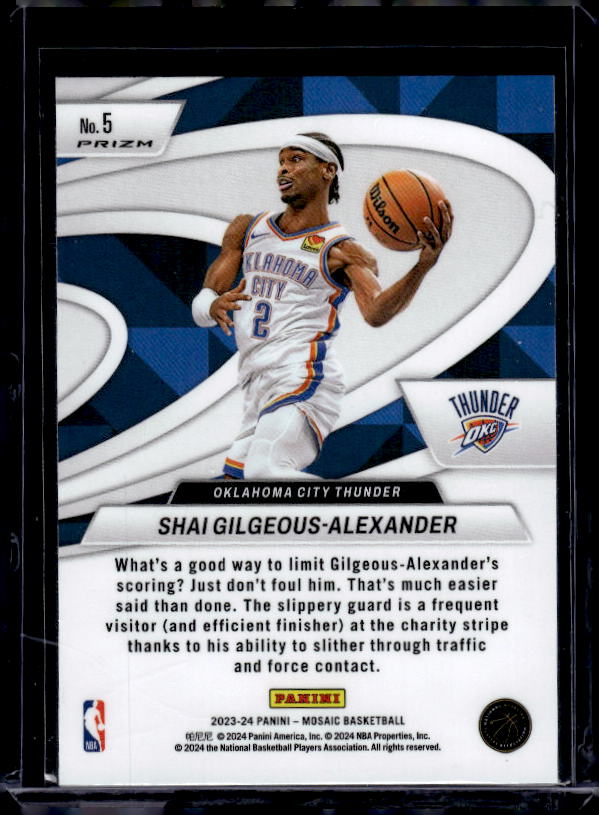 2023-24 Panini Mosaic #5 Shai Gilgeous-Alexander Give and Go Mosaic Green