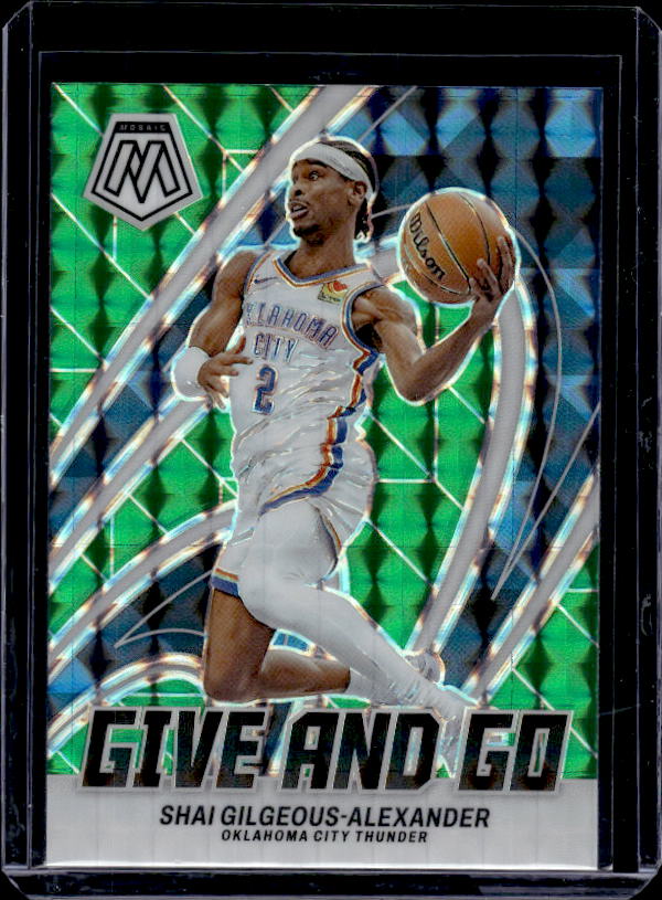 2023-24 Panini Mosaic #5 Shai Gilgeous-Alexander Give and Go Mosaic Green