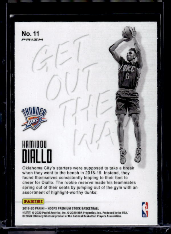 2019-20 Hoops Premium Stock #11 Hamidou Diallo Get Out The Way Orange