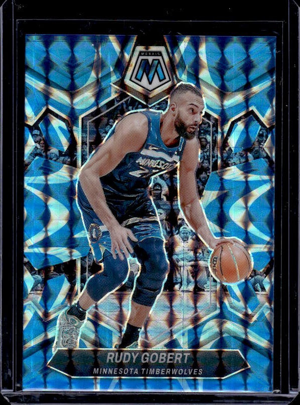 2023-24 Panini Mosaic #52 Rudy Gobert Reactive Blue