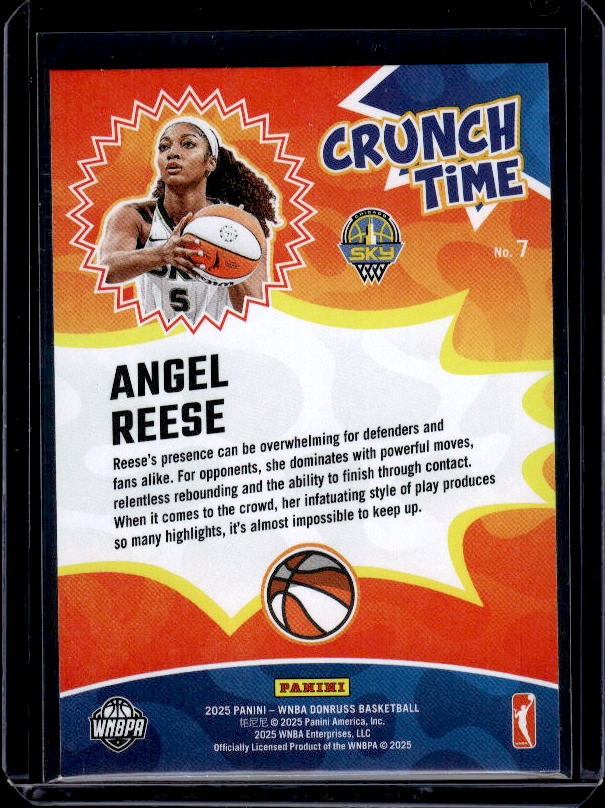 2025 Donruss WNBA #7 Angel Reese Crunch Time Press Proof