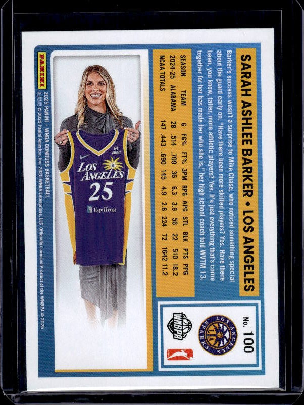 2025 Donruss WNBA #100 Sarah Ashlee Barker Lava