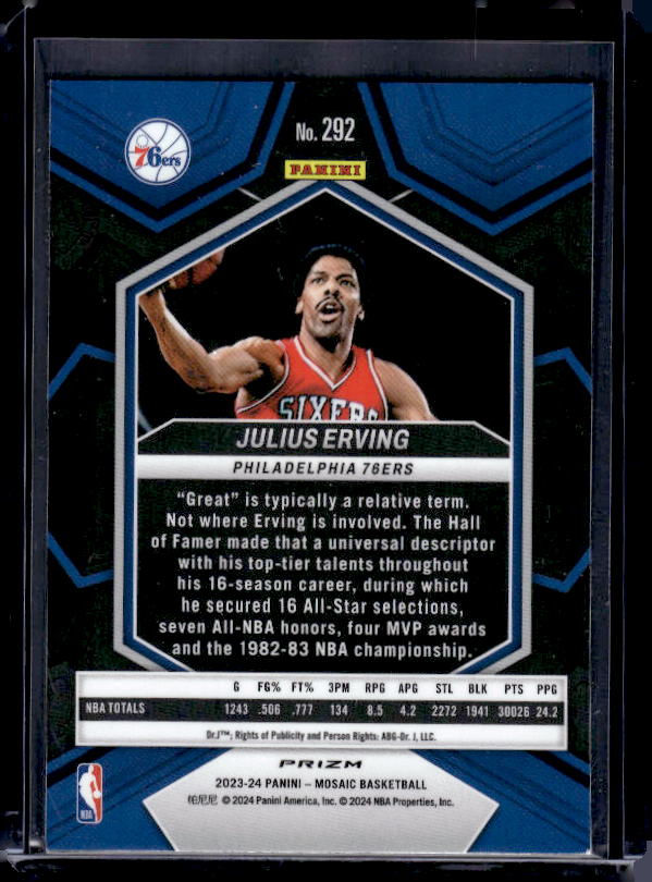 2023-24 Panini Mosaic #292 Julius Erving Green