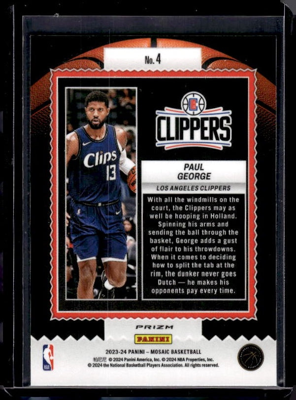 2023-24 Panini Mosaic #4 Paul George Jam Masters Mosaic Green