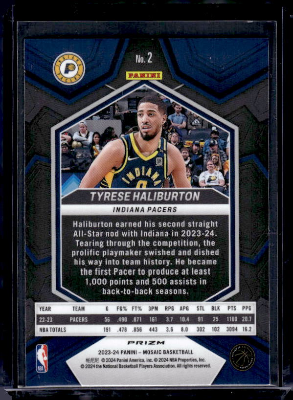 2023-24 Panini Mosaic #2 Tyrese Haliburton Mosaic