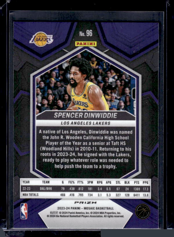 2023-24 Panini Mosaic #96 Spencer Dinwiddie Green