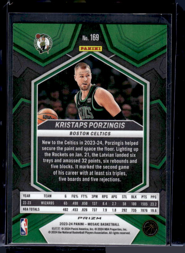 2023-24 Panini Mosaic #169 Kristaps Porzingis Reactive Blue