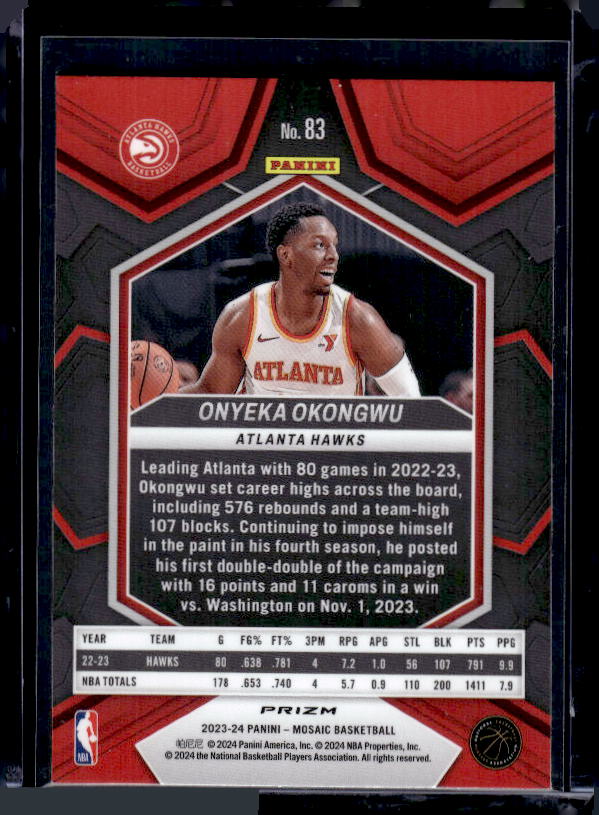 2023-24 Panini Mosaic #83 Onyeka Okongwu Mosaic