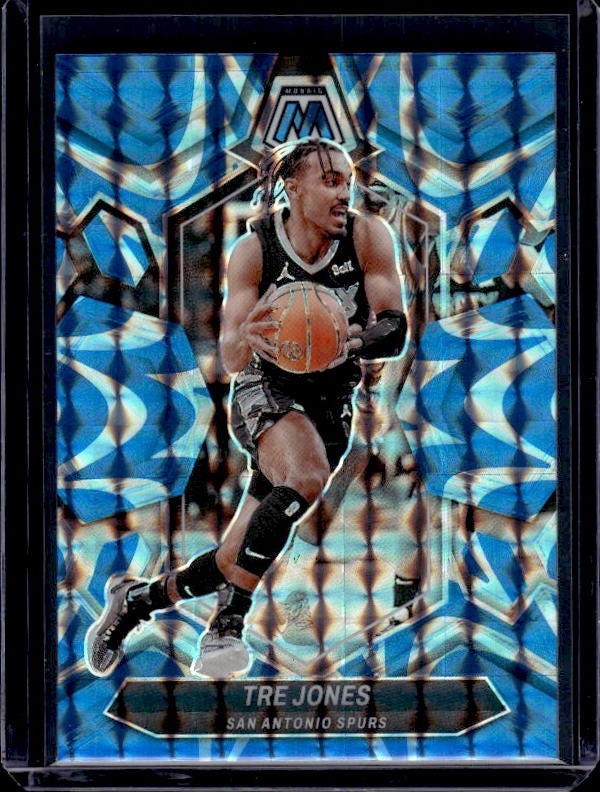 2023-24 Panini Mosaic #172 Tre Jones Reactive Blue