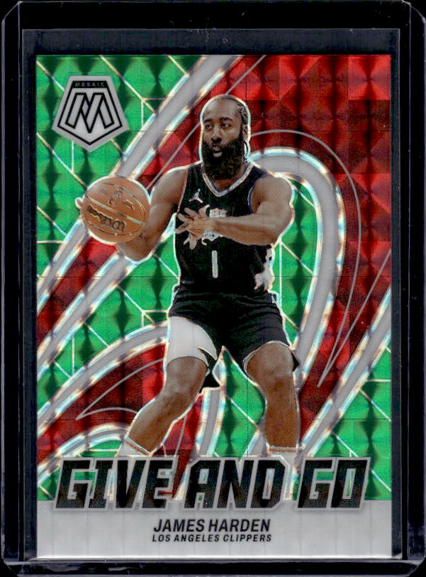 2023-24 Panini Mosaic #15 James Harden Give and Go Mosaic Green