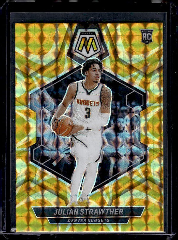 2023-24 Panini Mosaic #214 Julian Strawther Reactive Yellow