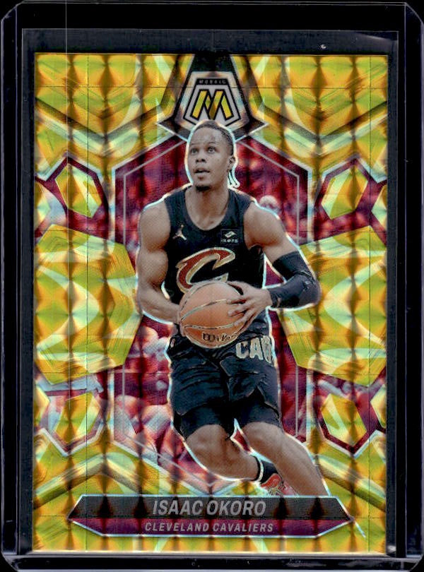 2023-24 Panini Mosaic #94 Isaac Okoro Reactive Yellow