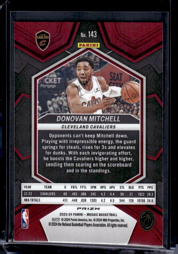 2023-24 Panini Mosaic #143 Donovan Mitchell Reactive Yellow