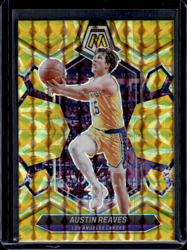 2023-24 Panini Mosaic #28 Austin Reaves Reactive Yellow