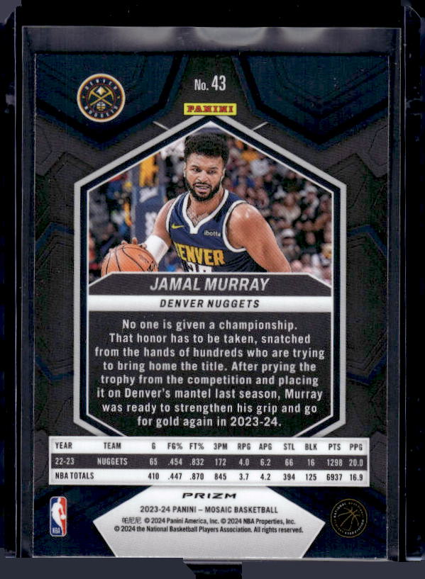 2023-24 Panini Mosaic #43 Jamal Murray Mosaic