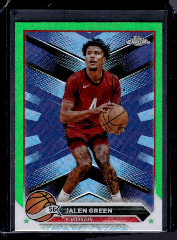 2023-24 Topps Chrome #37 Jalen Green Green Logo Refractors